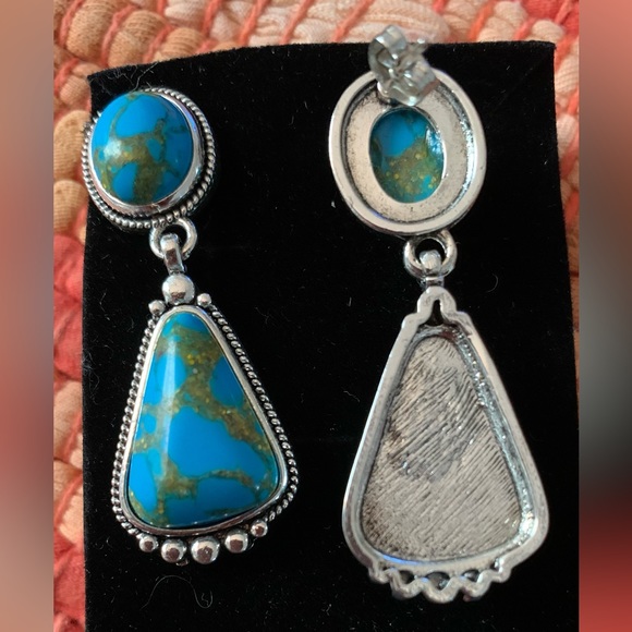 Faux Turquoise Pendant Earring & Ring Set - Picture 5 of 11